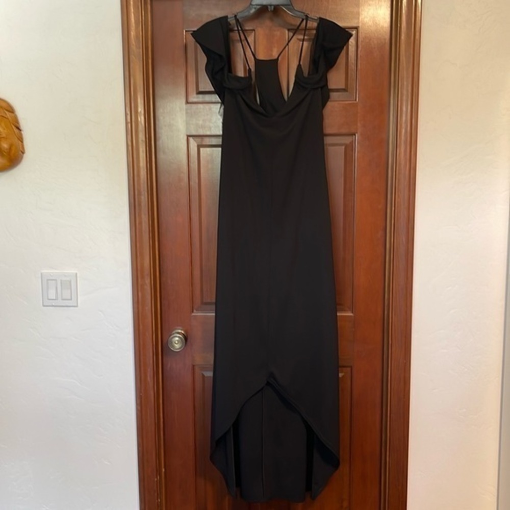 A.B.S collection off the shoulder tilled trim v neck gown size 10